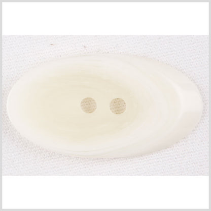 Ivory and White Faux Wood Grain 2-Hole Plastic Button - 66L/42mm