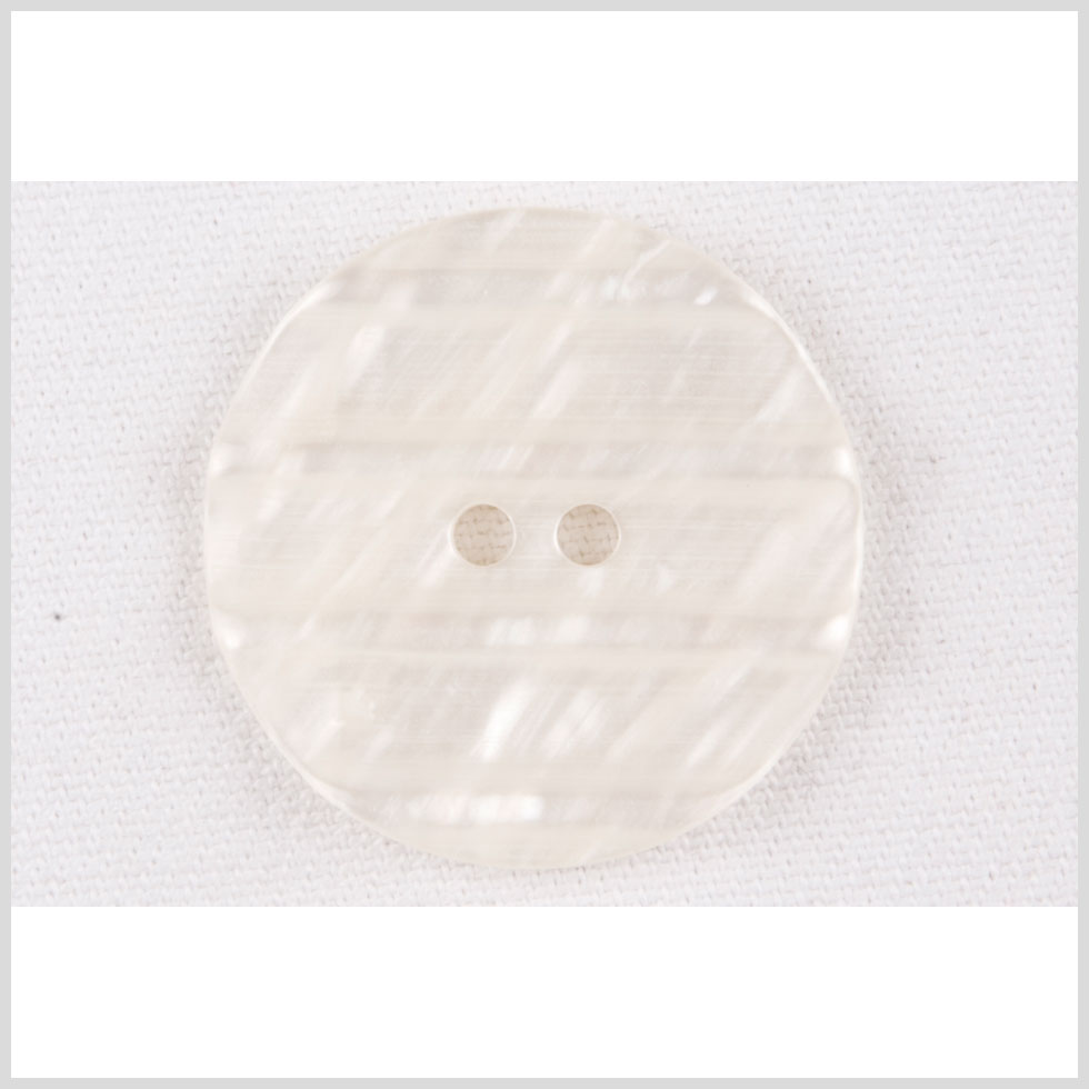 Plastic 2-Hole Button - 28L/18mm - Ivory Shimmer and Translucent Stripes