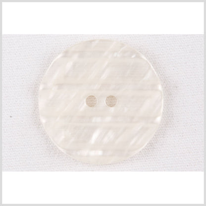 Plastic 2-Hole Button - 28L/18mm - Ivory Shimmer and Translucent Stripes