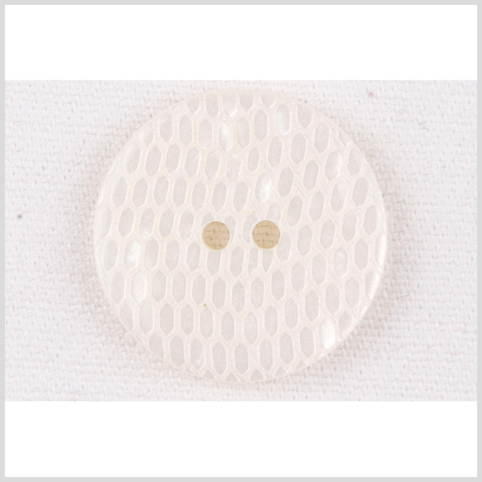 Plastic 2-Hole Button - 36L/23mm - Ivory Reptile Scales Embossed