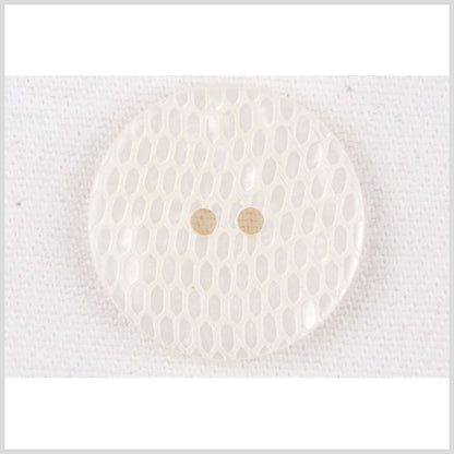 Plastic 2-Hole Button - 36L/23mm - Ivory Reptile Scales Embossed