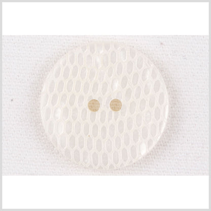 Plastic 2-Hole Button - 40L/25.5mm - Ivory Reptile Scales Embossed