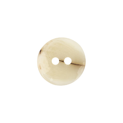 Ivory Waterfall-Edge Plastic 2-Hole Button with Organic Brown Stripe - 24L/15mm - Detail