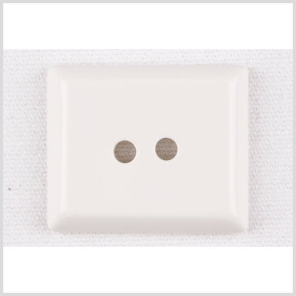 White Rectangular 2-Hole Plastic Button - 44L/28mm