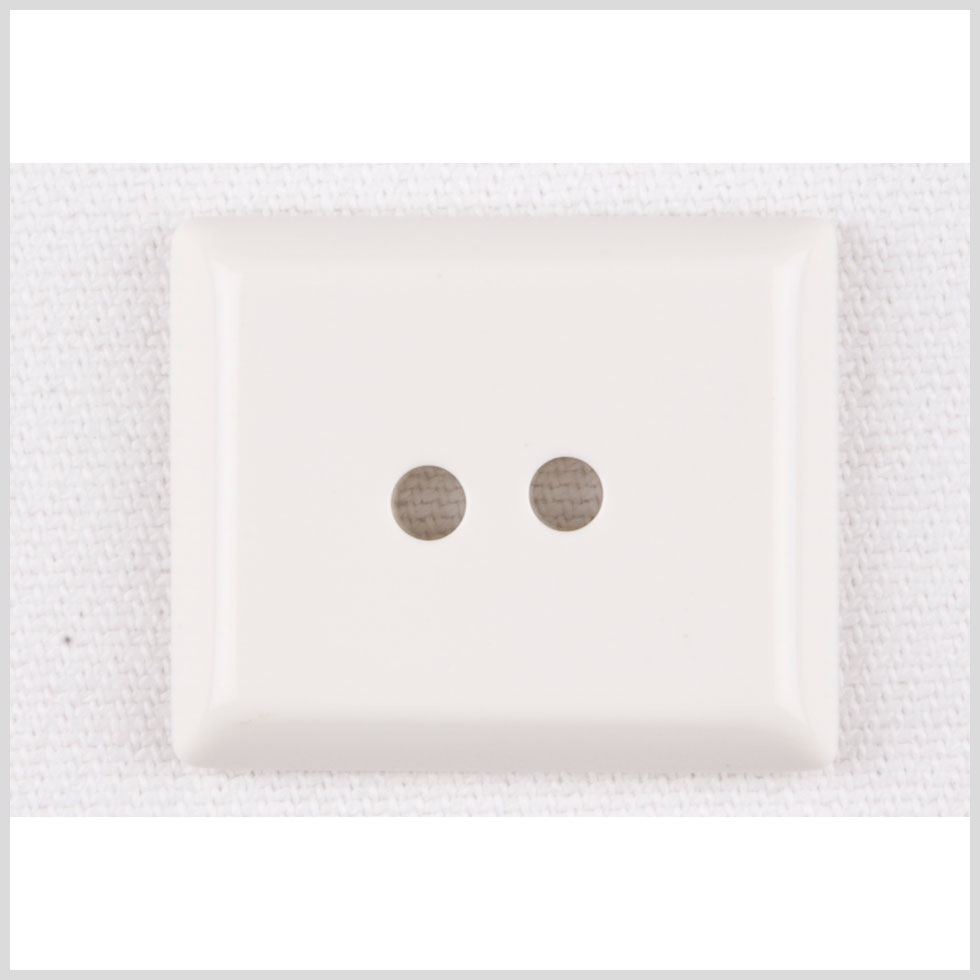 White Beveled 2-Hole Plastic Button - 58L/37mm