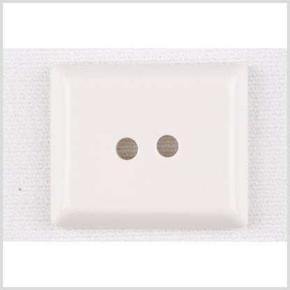White Beveled 2-Hole Plastic Button - 58L/37mm