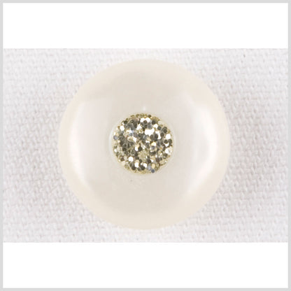 Ivory/Silver Plastic Button - 28L/18mm