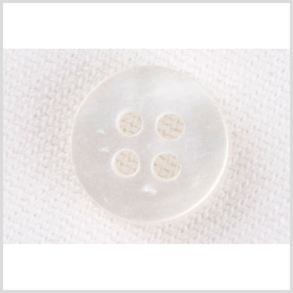 Plastic 4-Hole Button - 20L/12.5mm - Pearlescent Off White