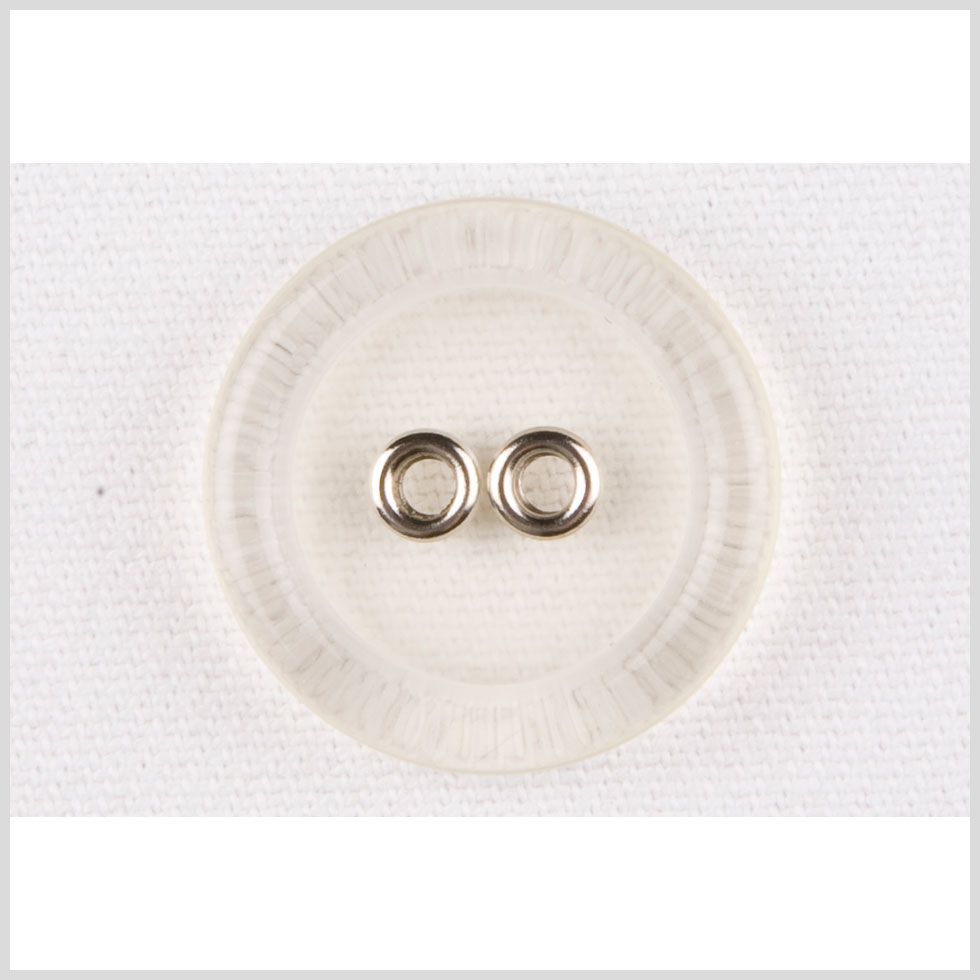 Clear Silver Plastic Button - 40L/25.5mm