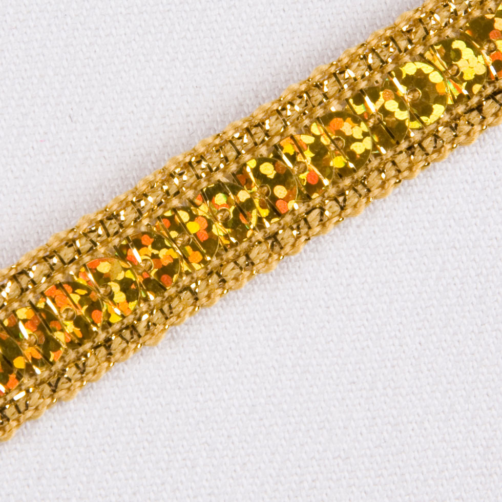 Gold Fancy Sequin Trim - 0.5 - Detail