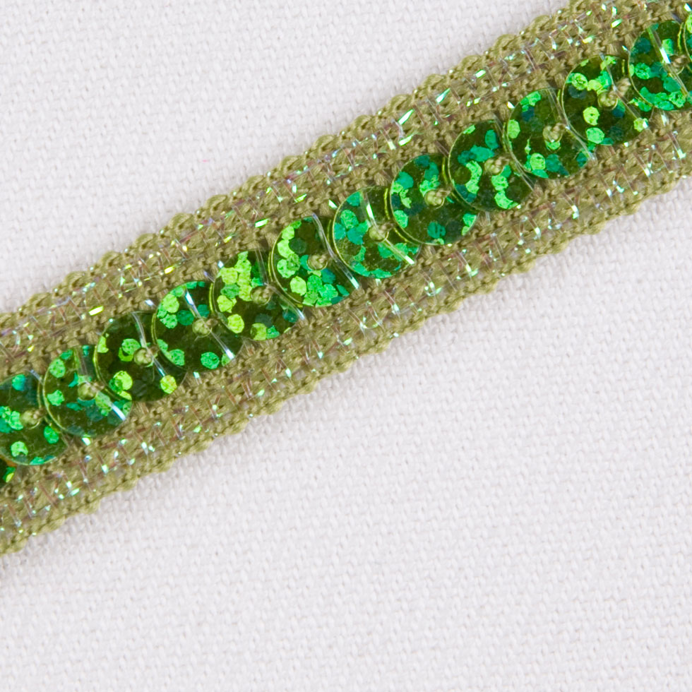 1/2" Kiwi Fancy Sequin Trim Detail