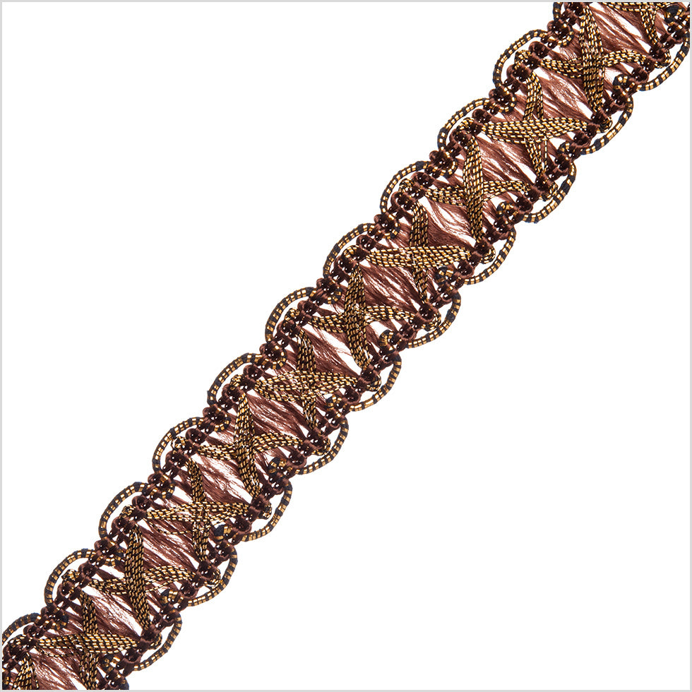 Antique Gold Brown Metallic Braid