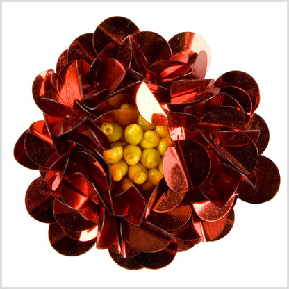 2 Red Fancy Applique