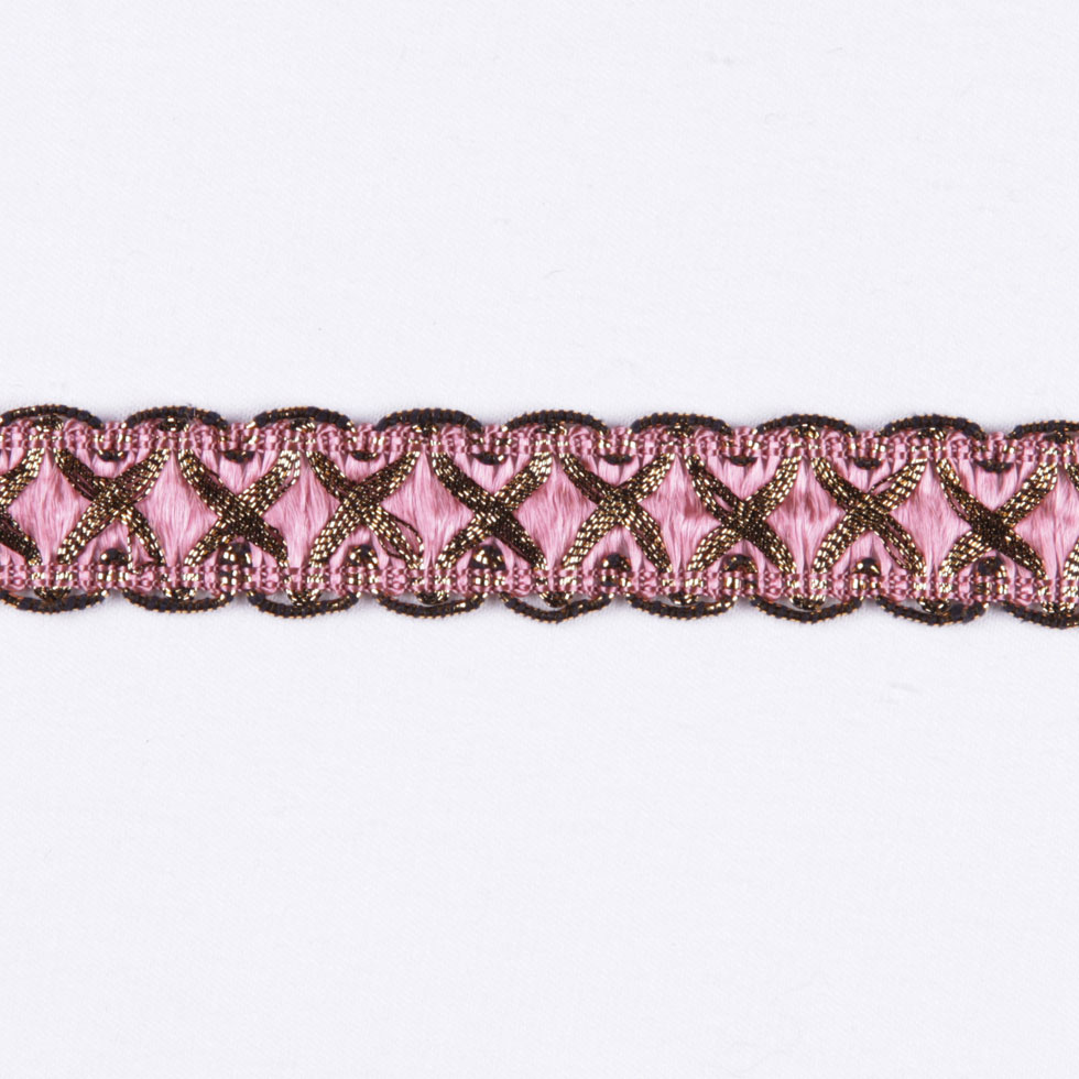 Gold/Pink Metallic Braid