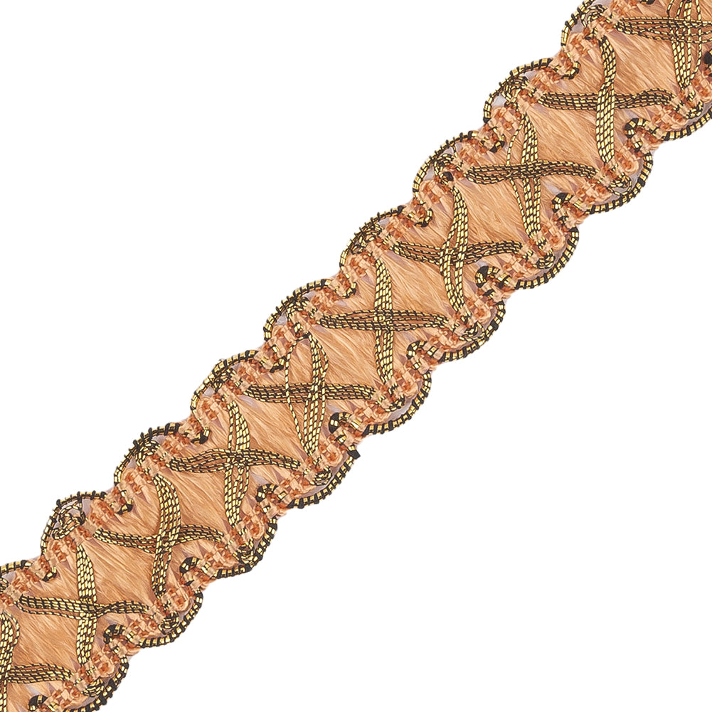 Gold/Pale Pink Metallic Braid Detail
