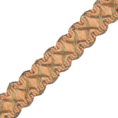 Gold/Pale Pink Metallic Braid Detail