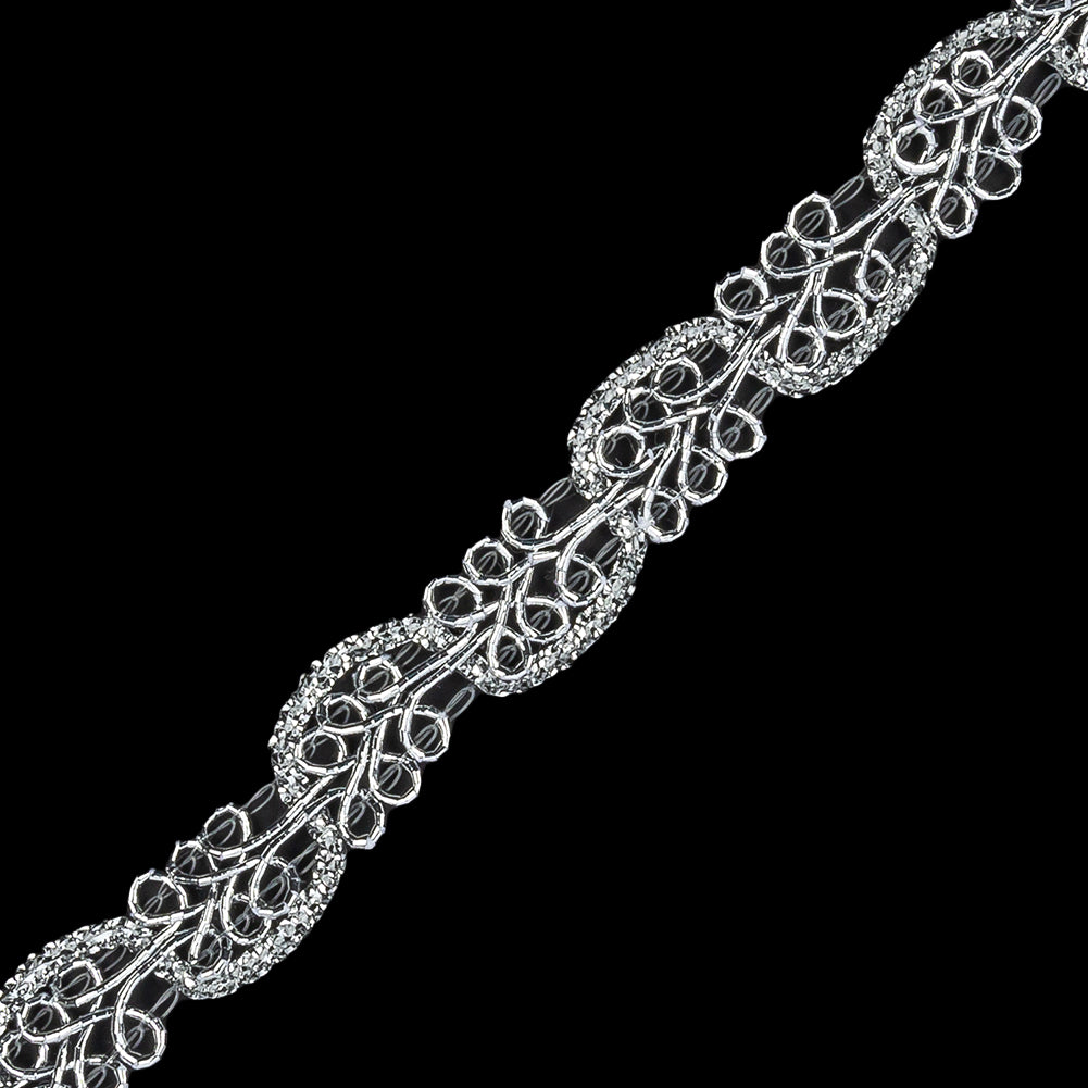 0.5&amp;quot; American Made Metallic Silver Braided Trim - Detail
