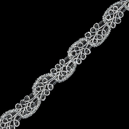 0.5&amp;quot; American Made Metallic Silver Braided Trim - Detail