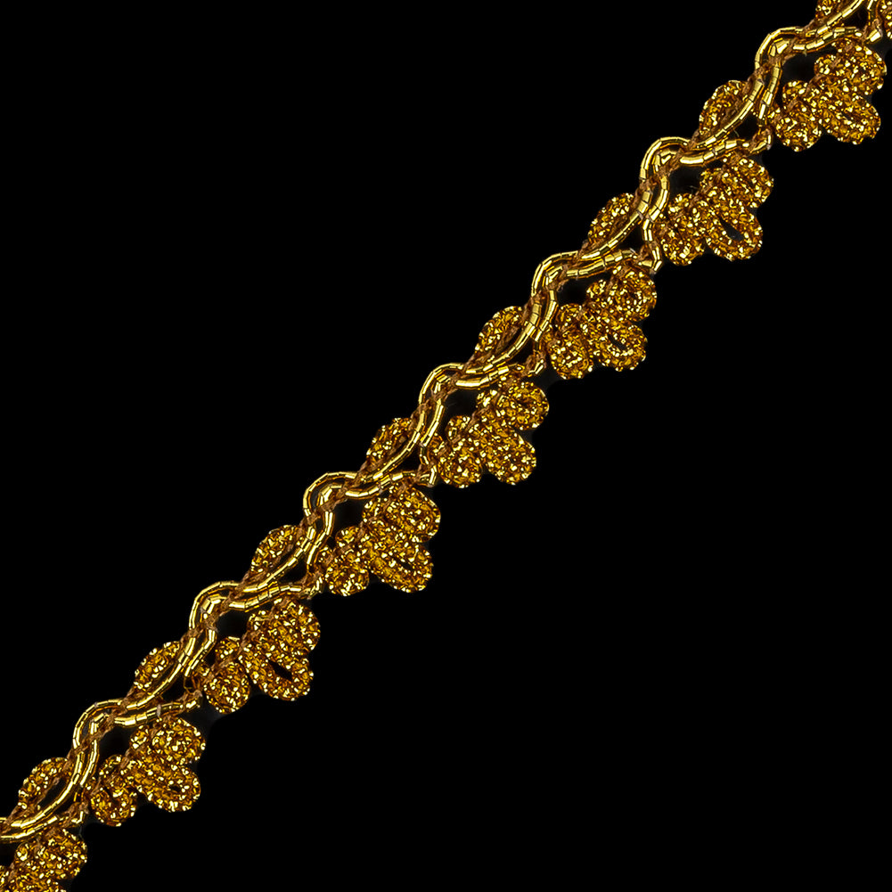 0.5&amp;quot; American Made Metallic Gold Braided Trim - Detail