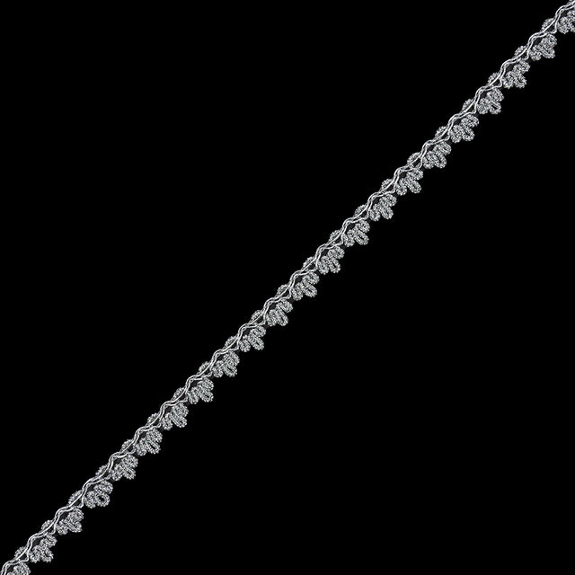 0.5" American Made Metallic Silver Braided Trim