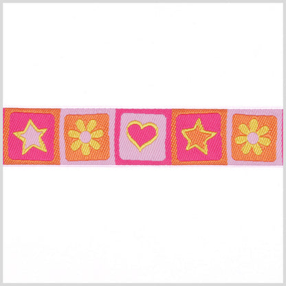 Orange/Pink French Jacquard Ribbon