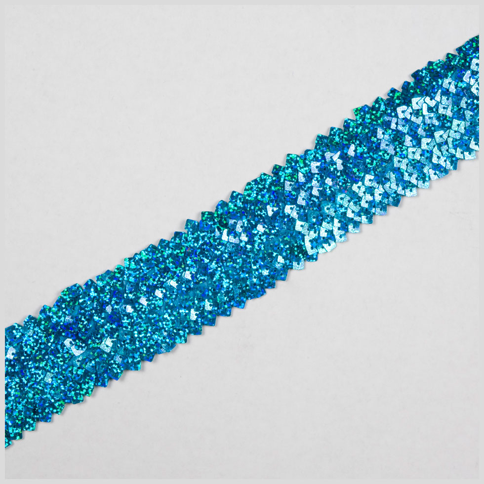 2" Turquoise Stretch Sequin
