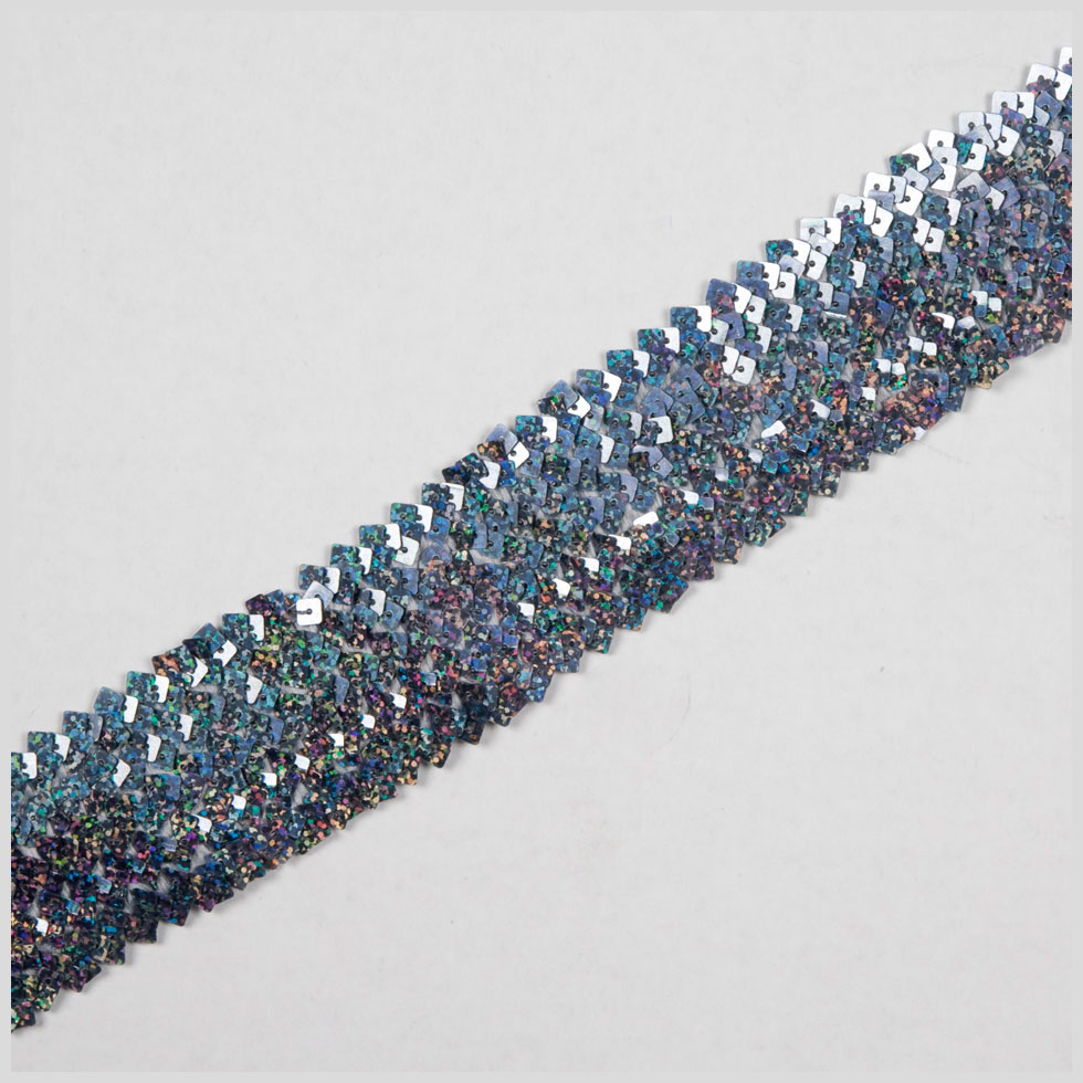 2" Gunmetal Stretch Sequin