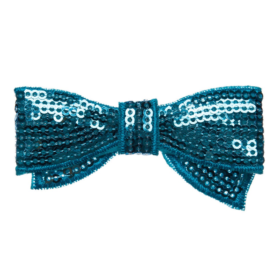 Turquoise Sequined Bow