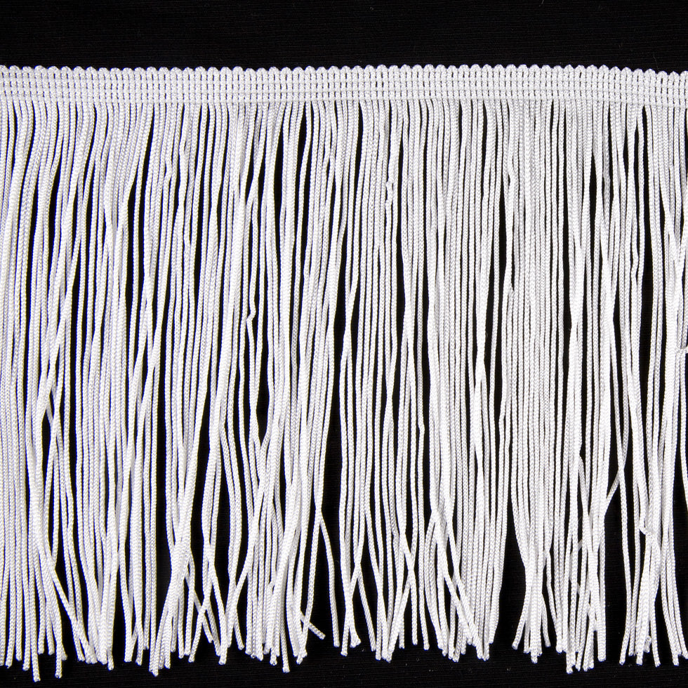 White Chainette Fringe - 12"