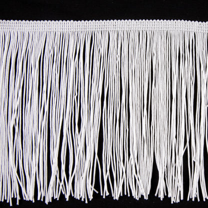 White Chainette Fringe - 12"