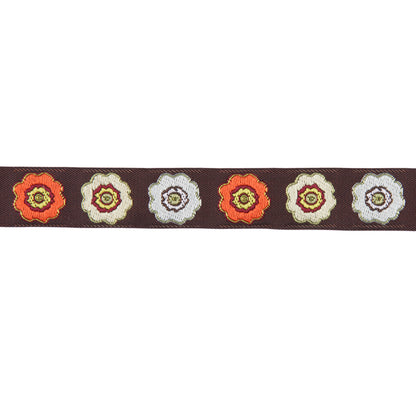5/8 Orange/Brown French Jacquard Ribbon