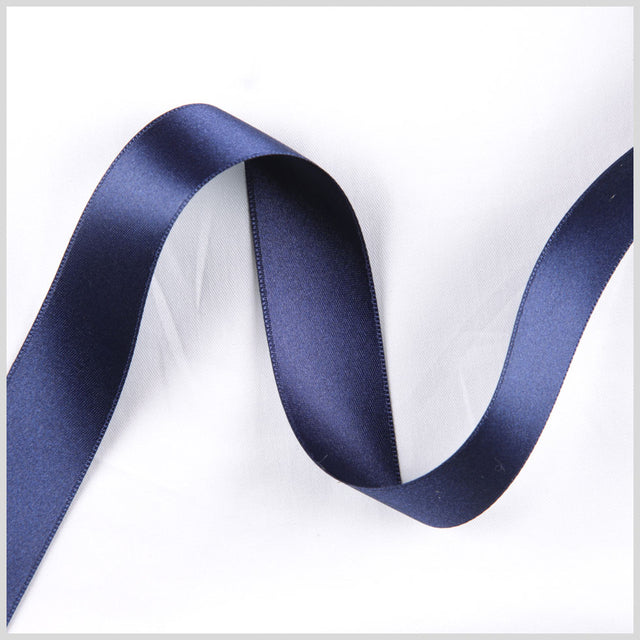 2.5" Deep Navy Double Face French Satin Ribbon