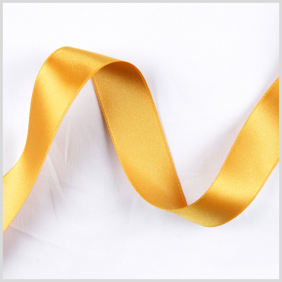 2.5 Dark Yellow Double Face French Satin Ribbon