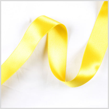 2.5" Yellow Double Face French Satin Ribbon