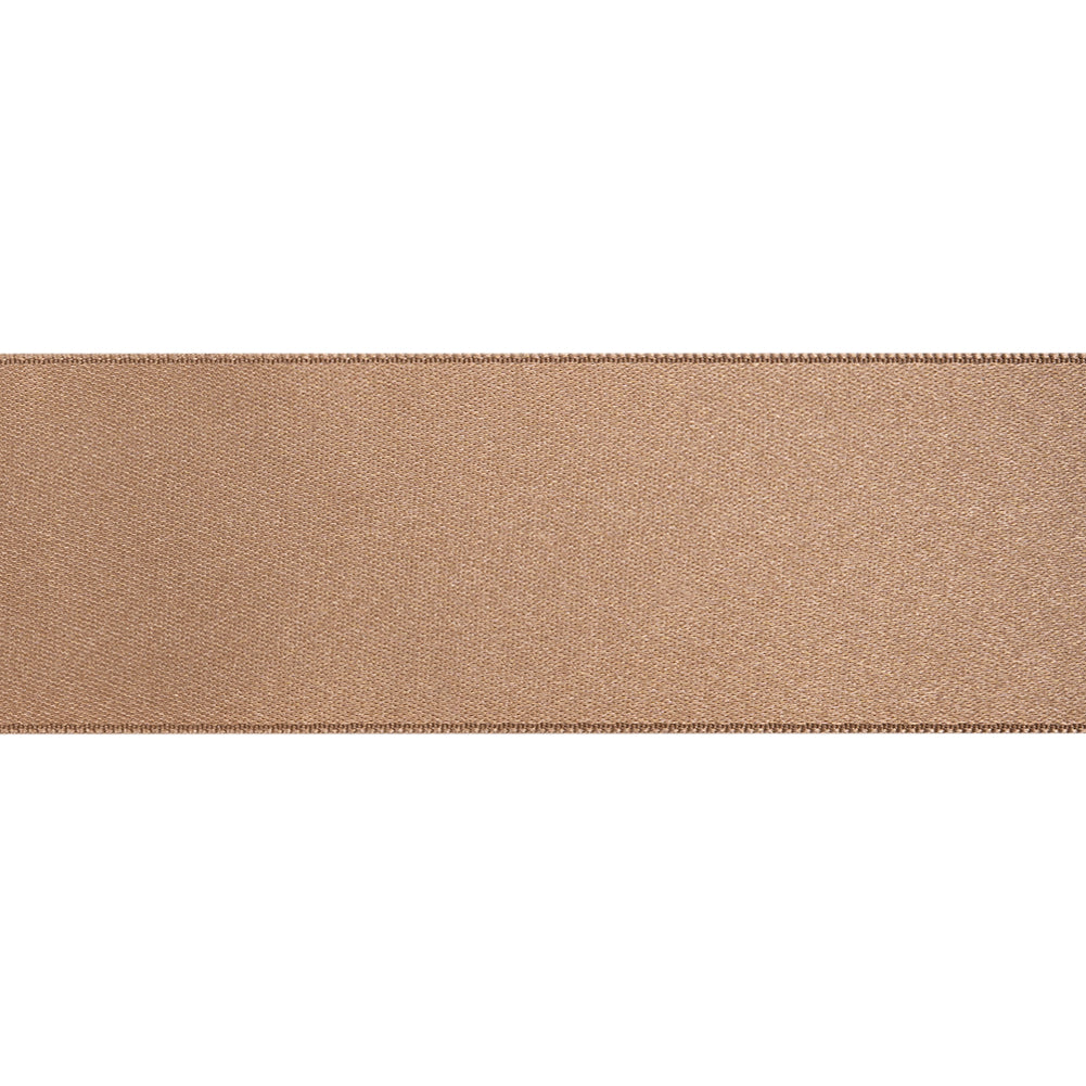 1.5" Taupe Double Face French Satin Ribbon Folded
