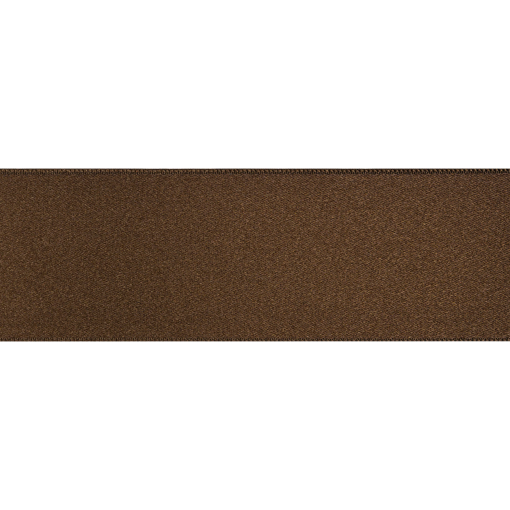 1.5" Brown Double Face French Satin Ribbon Folded