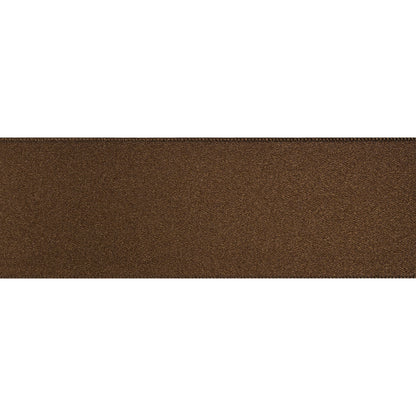 1.5" Brown Double Face French Satin Ribbon Folded