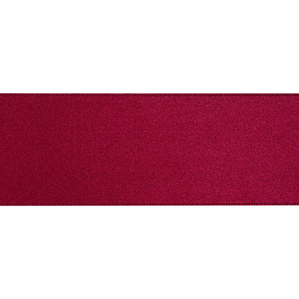 1.5" Dark Cherry Double Face French Satin Ribbon Folded