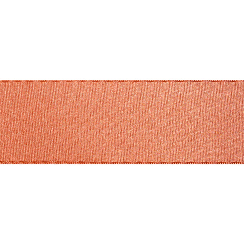 1.5" Peach Double Face French Satin Ribbon Folded