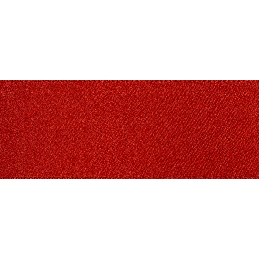 1.5" Garnet Double Face French Satin Ribbon Folded