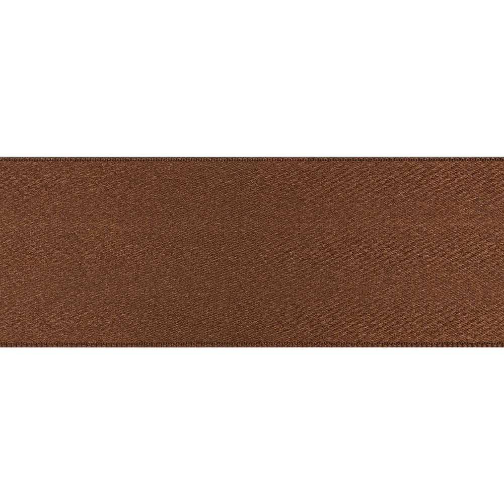 1.5" Brown Double Face French Satin Ribbon Folded
