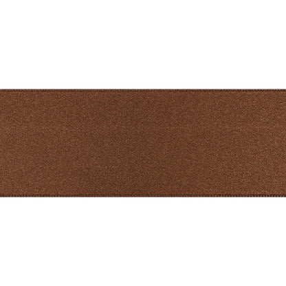 1.5" Brown Double Face French Satin Ribbon Folded