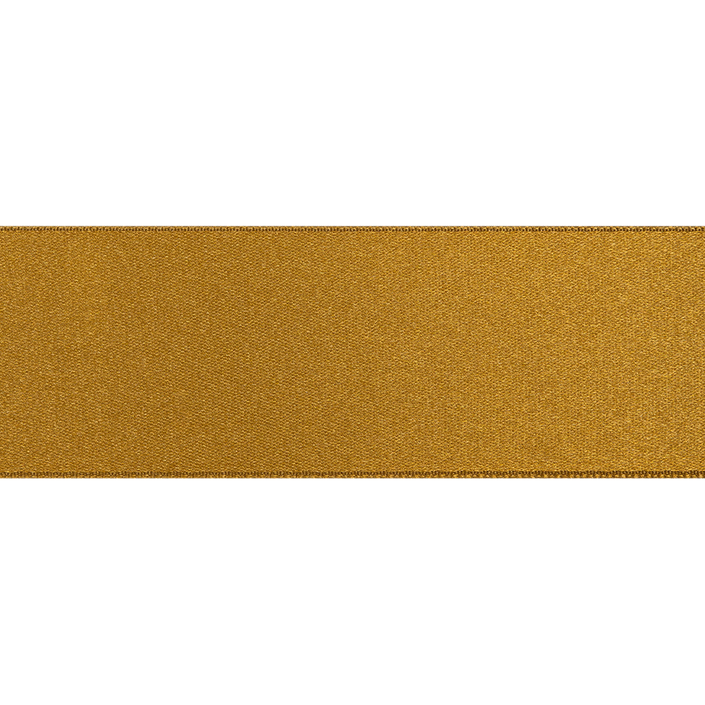 1.5" Dark Gold Double Face French Satin Ribbon Folded