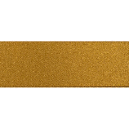 1.5" Dark Gold Double Face French Satin Ribbon Folded