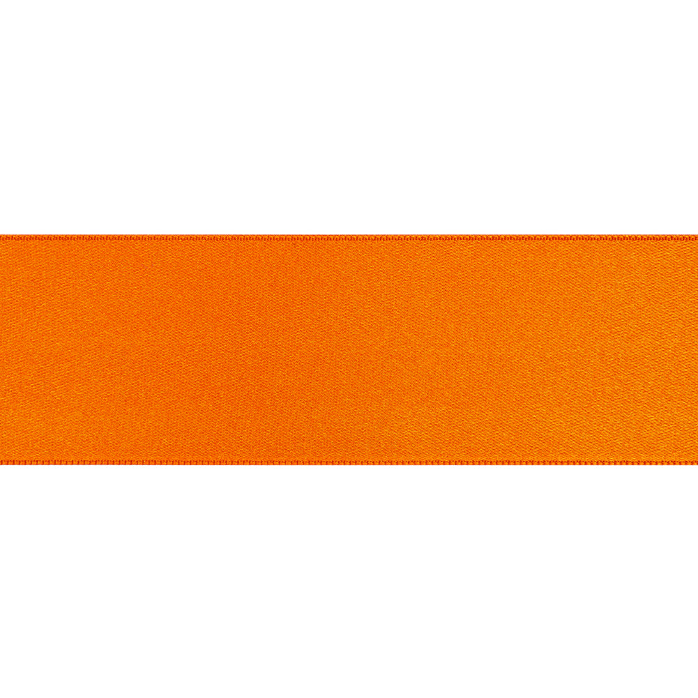 1.5" Orange Double Face French Satin Ribbon Folded