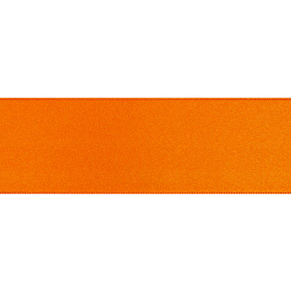 1.5" Orange Double Face French Satin Ribbon Folded