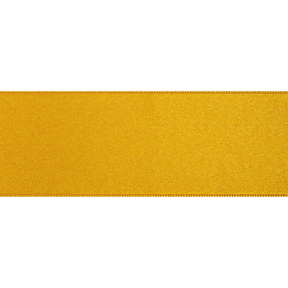 1.5" Dark Yellow Double Face French Satin Ribbon Folded
