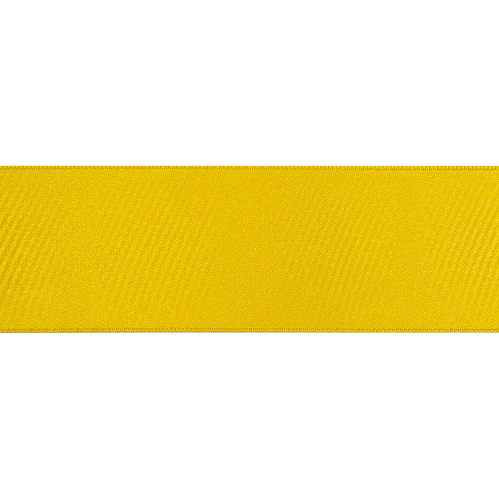 1.5" Yellow Double Face French Satin Ribbon Folded