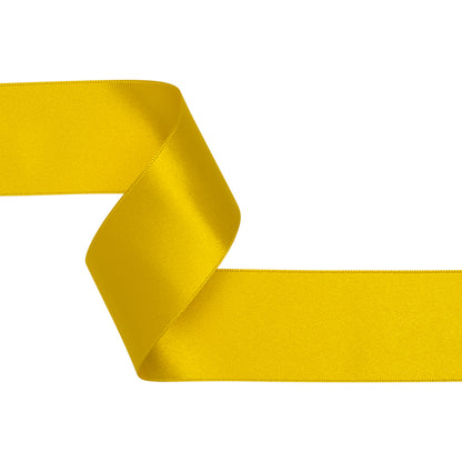 1.5" Yellow Double Face French Satin Ribbon