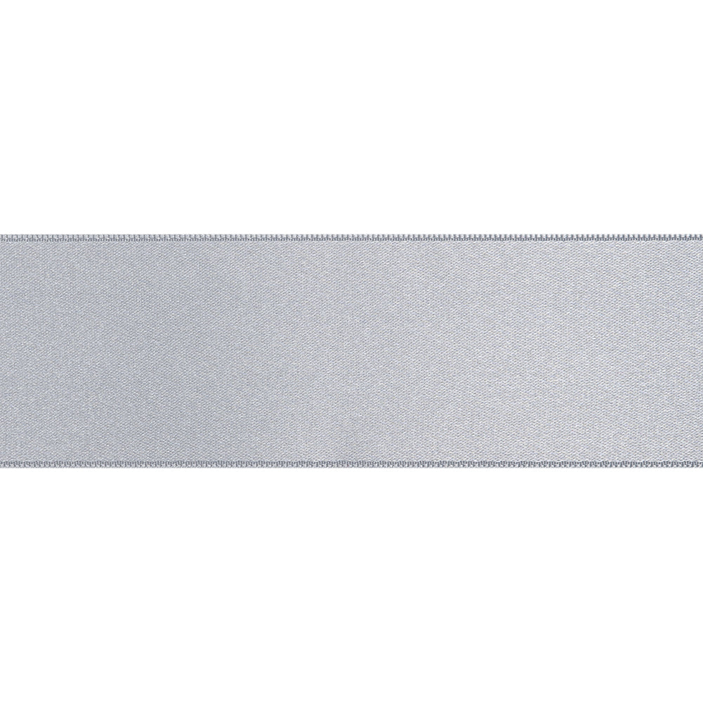 1.5" Light Gray Double Face French Satin Ribbon Folded